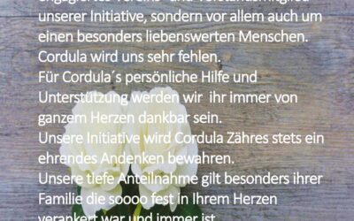 Wir trauern um Cordula Zähres