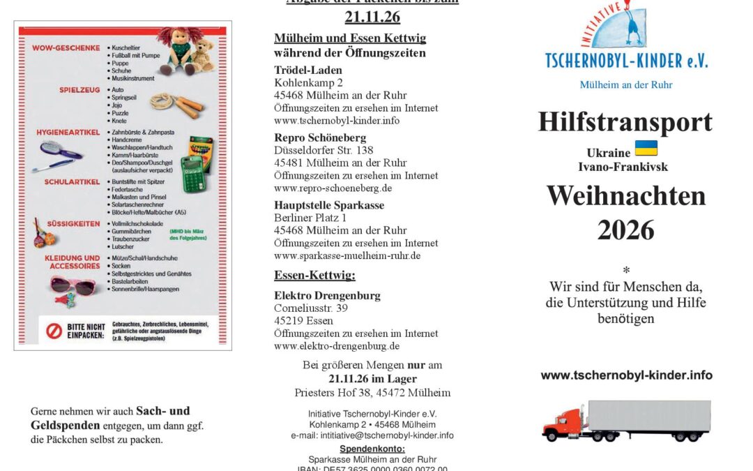 Unser aktueller Weihnachtstransport 2026